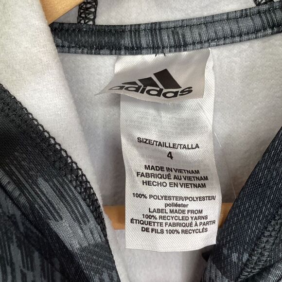 Youth Adidas New with Tag Fleece Hoodie Black/Gray/white size‎ 4 - Picture 5 of 7